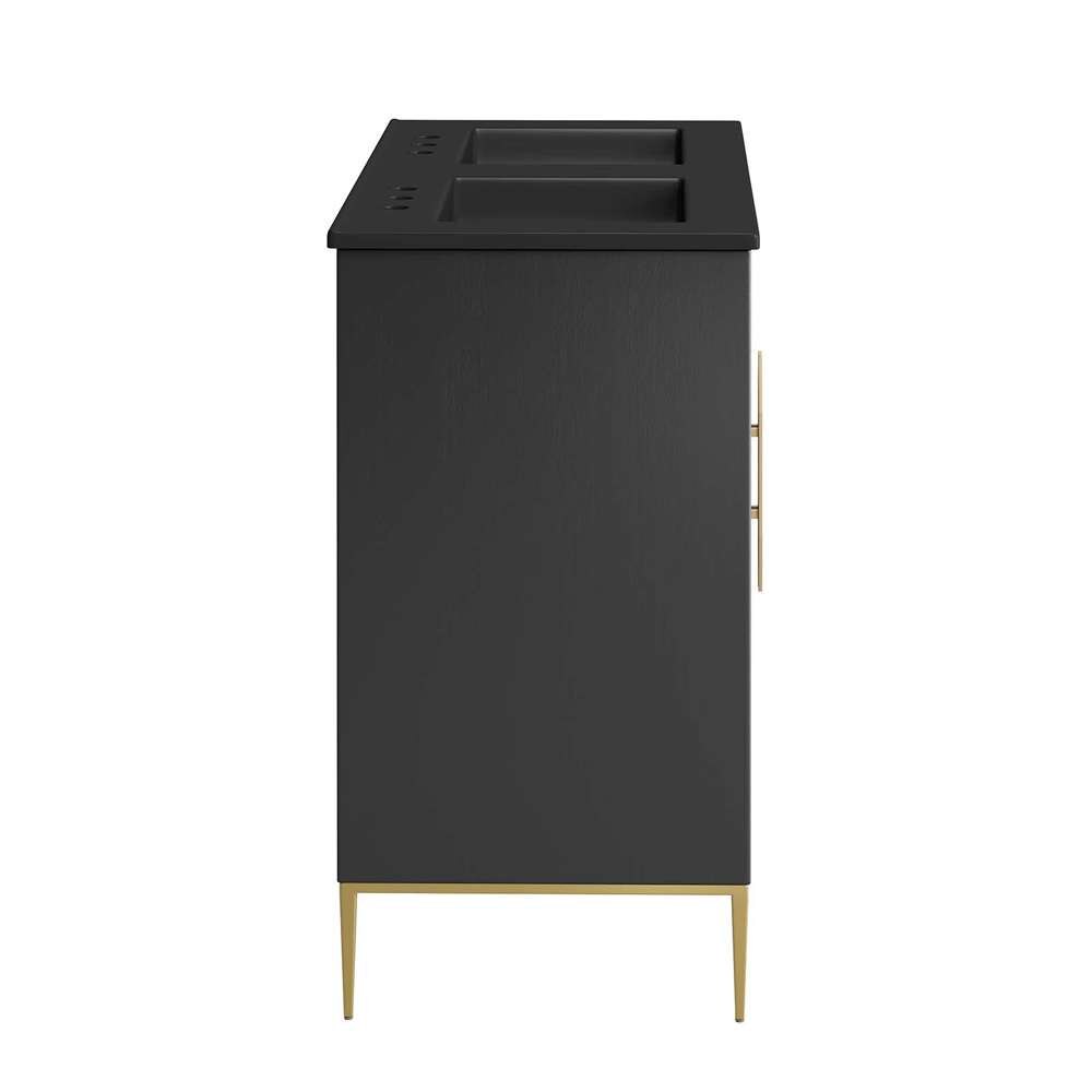 Modway - Awaken 48in Double Sink Bathroom Vanity - EEI-6307-BLK-BLK veiw 3
