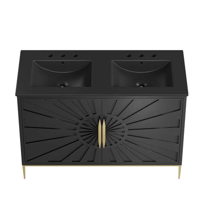 Modway - Awaken 48in Double Sink Bathroom Vanity - EEI-6307-BLK-BLK veiw 4