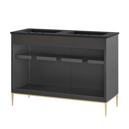 Modway - Awaken 48in Double Sink Bathroom Vanity - EEI-6307-BLK-BLK veiw 5