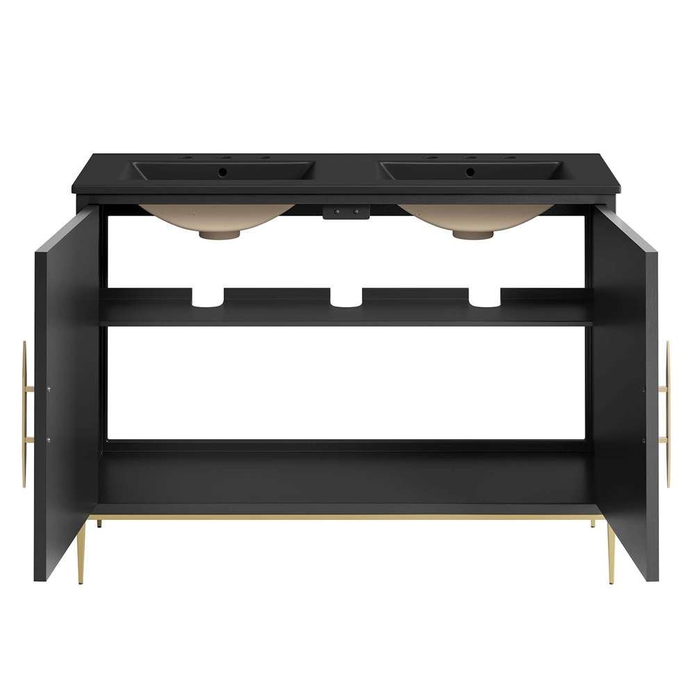 Modway - Awaken 48in Double Sink Bathroom Vanity - EEI-6307-BLK-BLK veiw 6