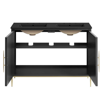 Modway - Awaken 48in Double Sink Bathroom Vanity - EEI-6307-BLK-BLK veiw 6