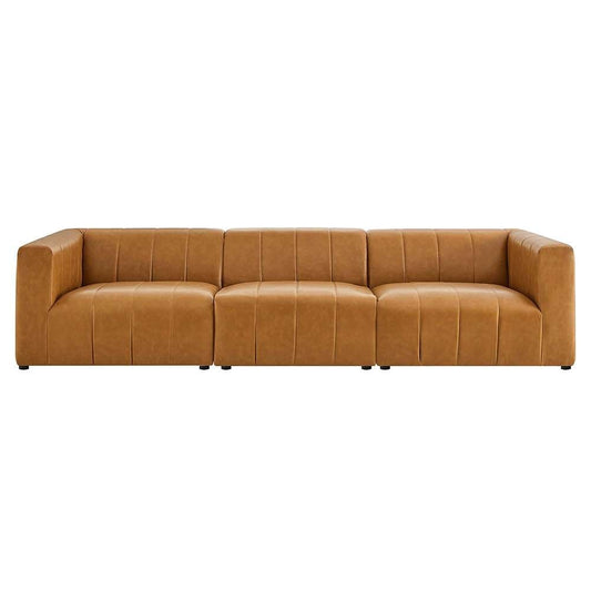 Modway - Bartlett Vegan Leather 3-Piece Sofa - EEI-4515-TAN veiw 1