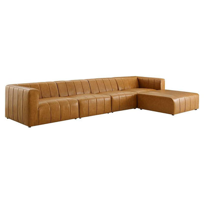 Modway - Bartlett Vegan Leather 5-Piece Sectional Sofa in Tan - EEI-4521-TAN veiw 1