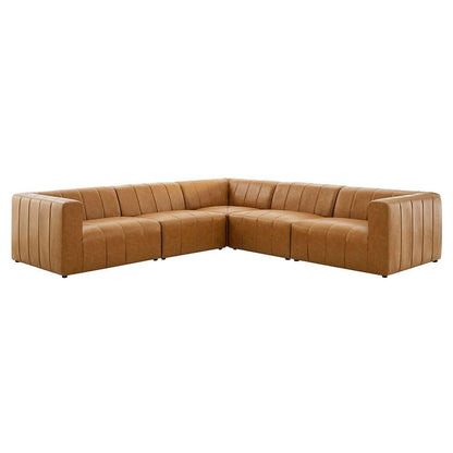 Modway - Bartlett Vegan Leather 5-Piece Sectional Sofa in Tan - EEI-4532-TAN veiw 1