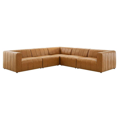 Modway - Bartlett Vegan Leather 5-Piece Sectional Sofa in Tan - EEI-4532-TAN veiw 2