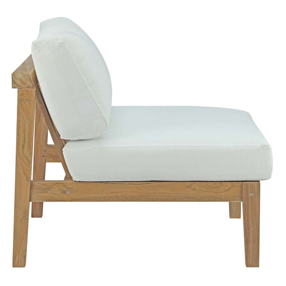 Modway - Bayport 6 Piece Outdoor Patio Teak Set - EEI-5483-NAT-WHI-SET veiw 4