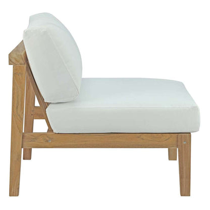 Modway - Bayport 6 Piece Outdoor Patio Teak Set - EEI-5483-NAT-WHI-SET veiw 4