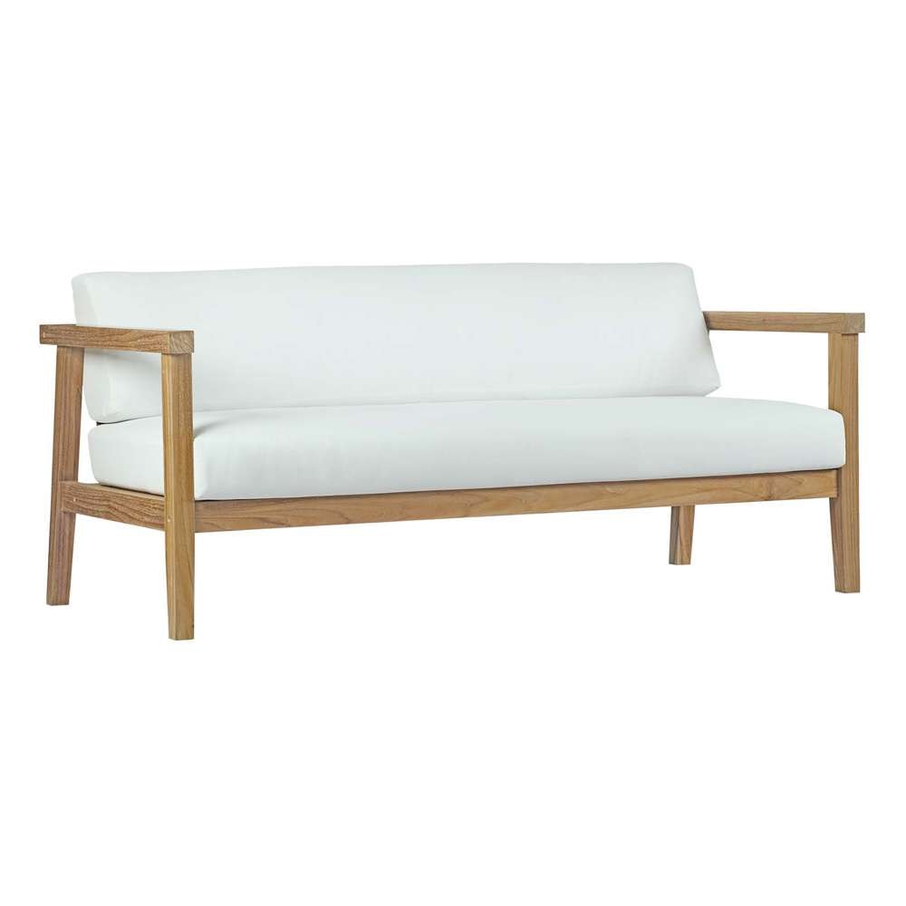 Modway - Bayport 6 Piece Outdoor Patio Teak Set - EEI-5483-NAT-WHI-SET veiw 5