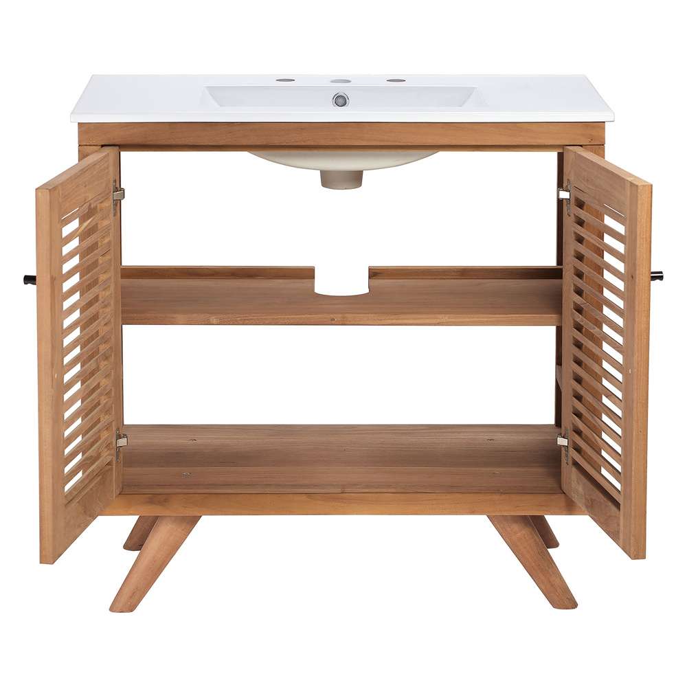 Modway - Birdie 36in Bathroom Vanity - EEI-5113-NAT-WHI veiw 5