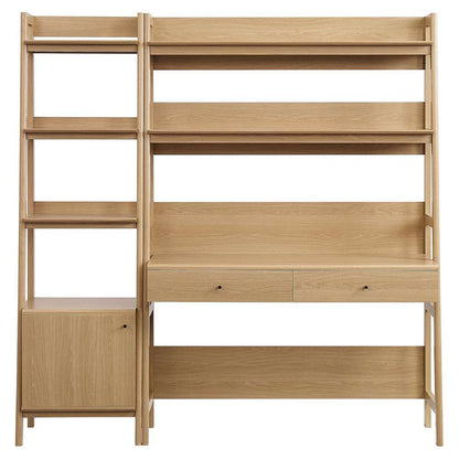 Modway - Bixby 2-Piece Wood Office Desk and Bookshelf - EEI-6111-OAK veiw 3