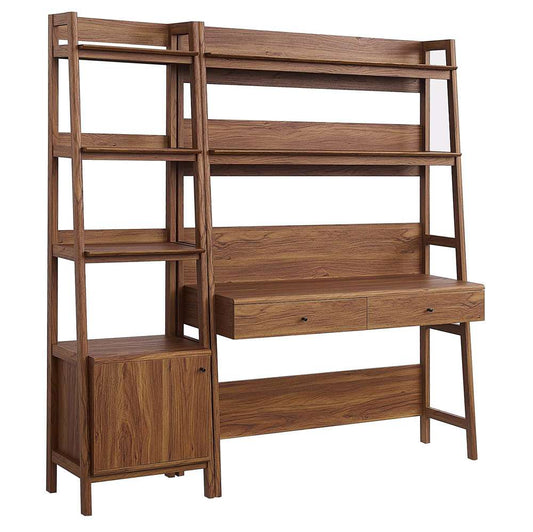 Modway - Bixby 2-Piece Wood Office Desk and Bookshelf - EEI-6111-WAL veiw 2