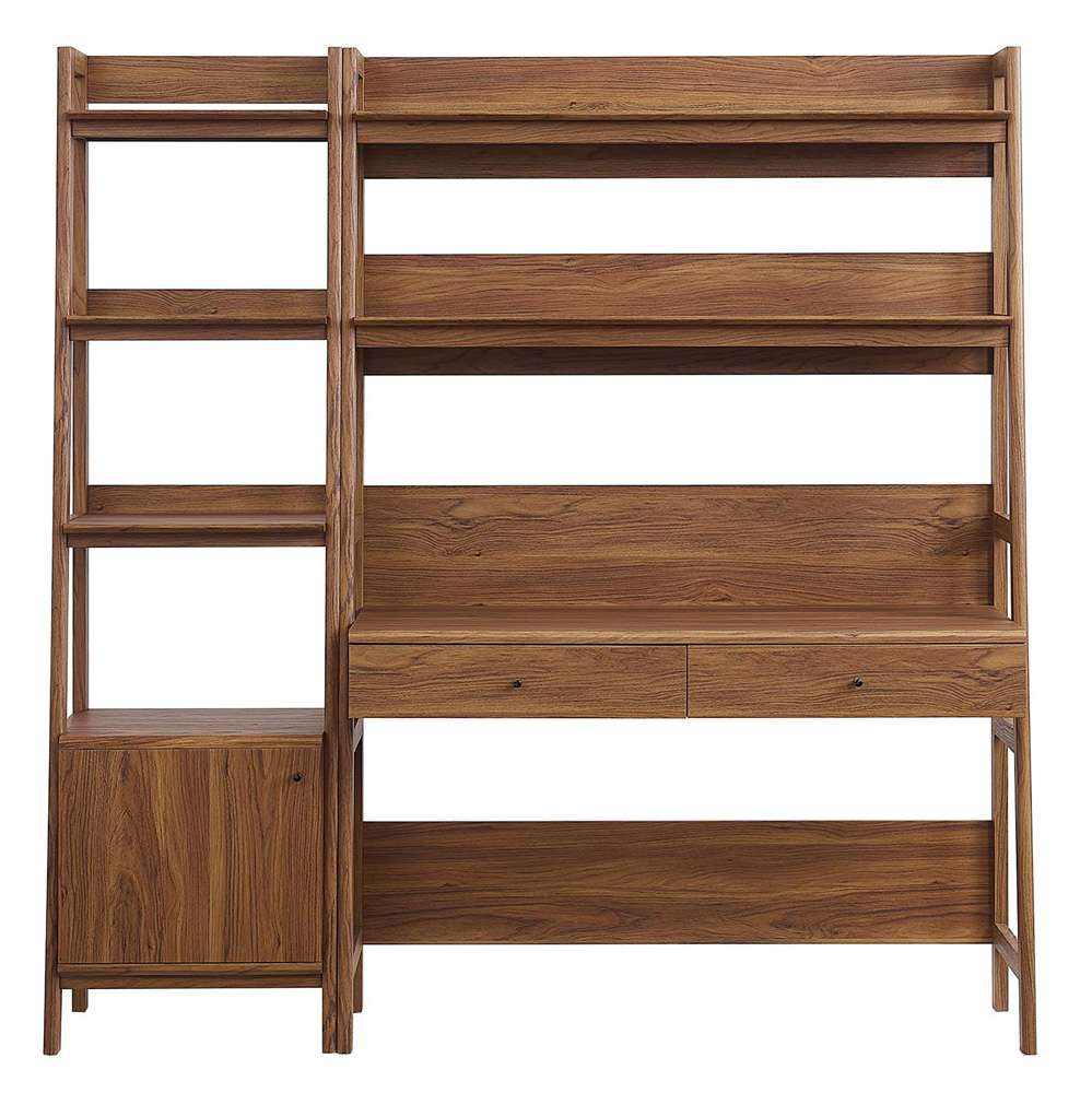 Modway - Bixby 2-Piece Wood Office Desk and Bookshelf - EEI-6111-WAL veiw 3