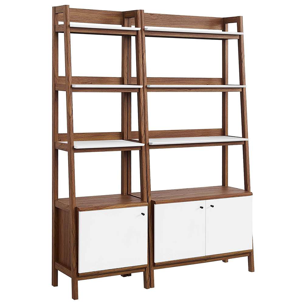 Modway - Bixby Wood Bookshelves - (Set of 2) - EEI-6113-WAL-WHI veiw 1