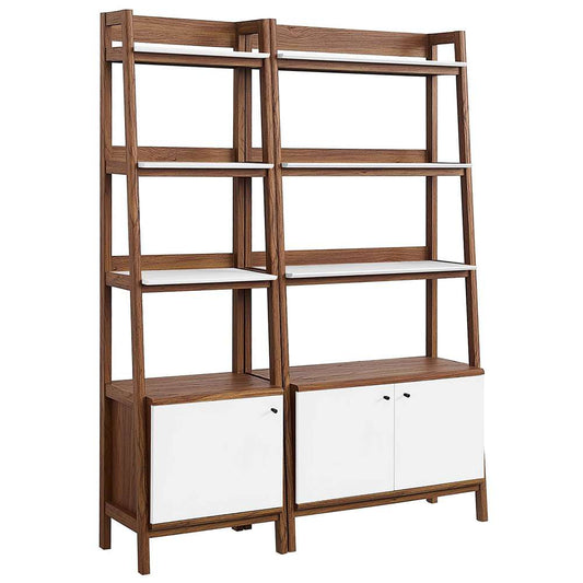 Modway - Bixby Wood Bookshelves - (Set of 2) - EEI-6113-WAL-WHI veiw 1