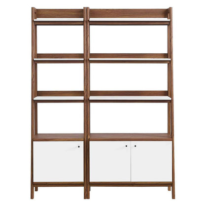 Modway - Bixby Wood Bookshelves - (Set of 2) - EEI-6113-WAL-WHI veiw 3