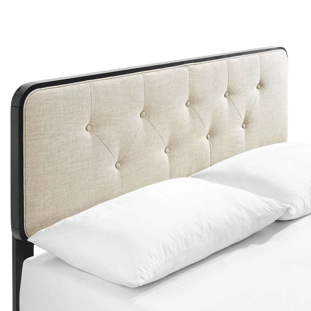 Modway - Bridgette Full Wood Platform Bed With Splayed Legs - MOD-6646-BLK-BEI veiw 6