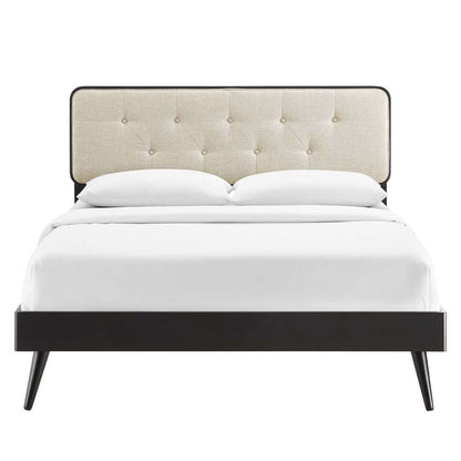 Modway - Bridgette Queen Wood Platform Bed With Splayed Legs - MOD-6388-BLK-BEI veiw 5