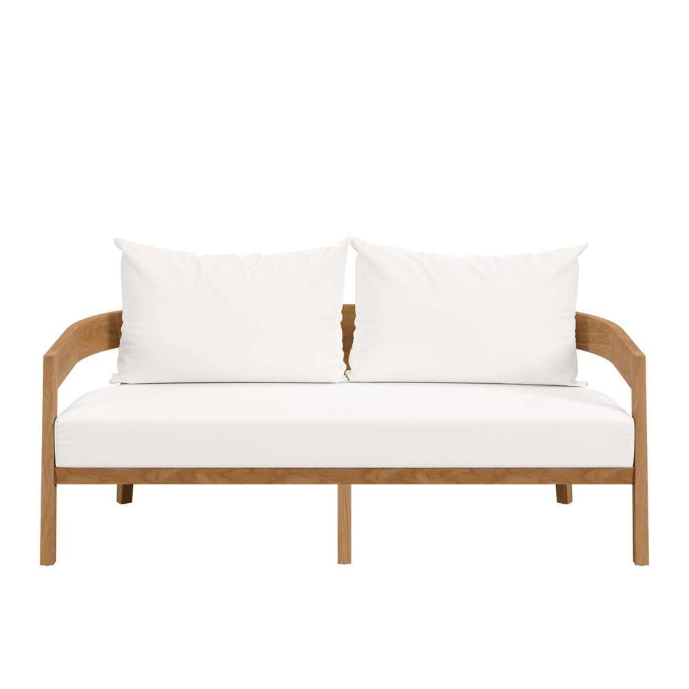 Modway - Brisbane 3-Piece Teak Wood Outdoor Patio Set - EEI-5834-NAT-WHI veiw 5