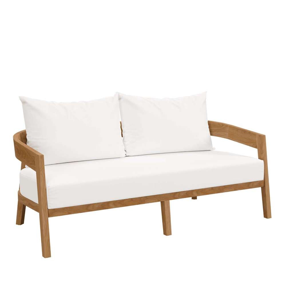 Modway - Brisbane 6-Piece Teak Wood Outdoor Patio Set - EEI-5833-NAT-WHI veiw 4