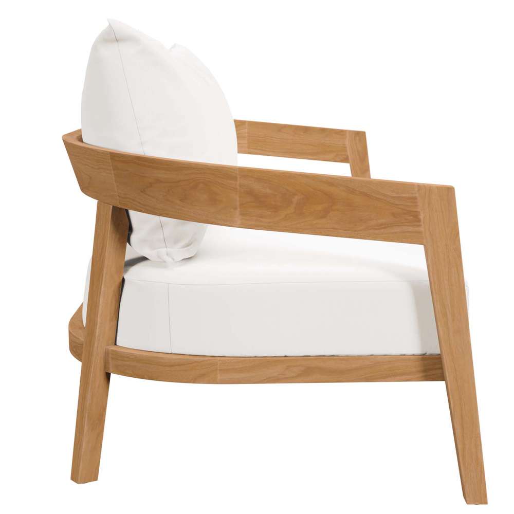 Modway - Brisbane 6-Piece Teak Wood Outdoor Patio Set - EEI-5833-NAT-WHI veiw 5