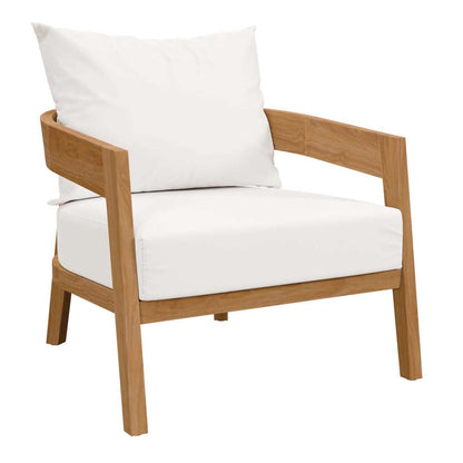 Modway - Brisbane 6-Piece Teak Wood Outdoor Patio Set - EEI-5833-NAT-WHI veiw 6