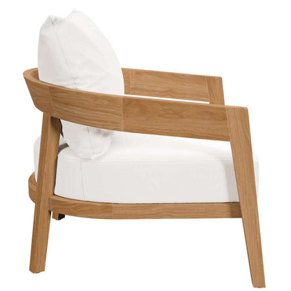 Modway - Brisbane Teak Wood Outdoor Patio Armchair - EEI-5602-NAT-WHI veiw 3