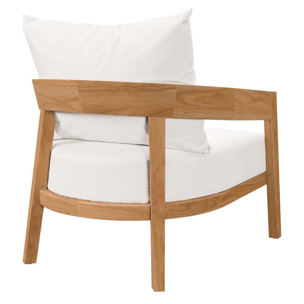 Modway - Brisbane Teak Wood Outdoor Patio Armchair - EEI-5602-NAT-WHI veiw 4