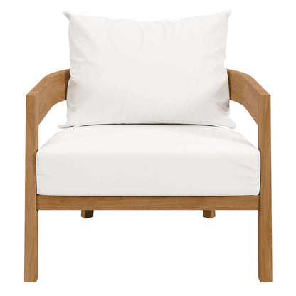 Modway - Brisbane Teak Wood Outdoor Patio Armchair - EEI-5602-NAT-WHI veiw 5