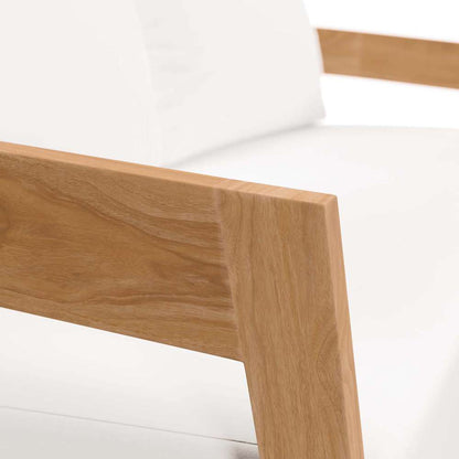 Modway - Brisbane Teak Wood Outdoor Patio Loveseat - EEI-5601-NAT-WHI veiw 6