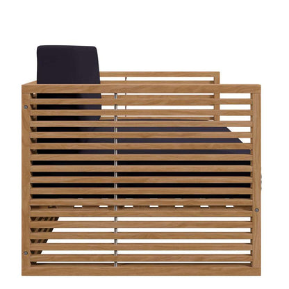 Modway - Carlsbad 3-Piece Teak Wood Outdoor Patio Set - EEI-5837-NAT-NAV veiw 4