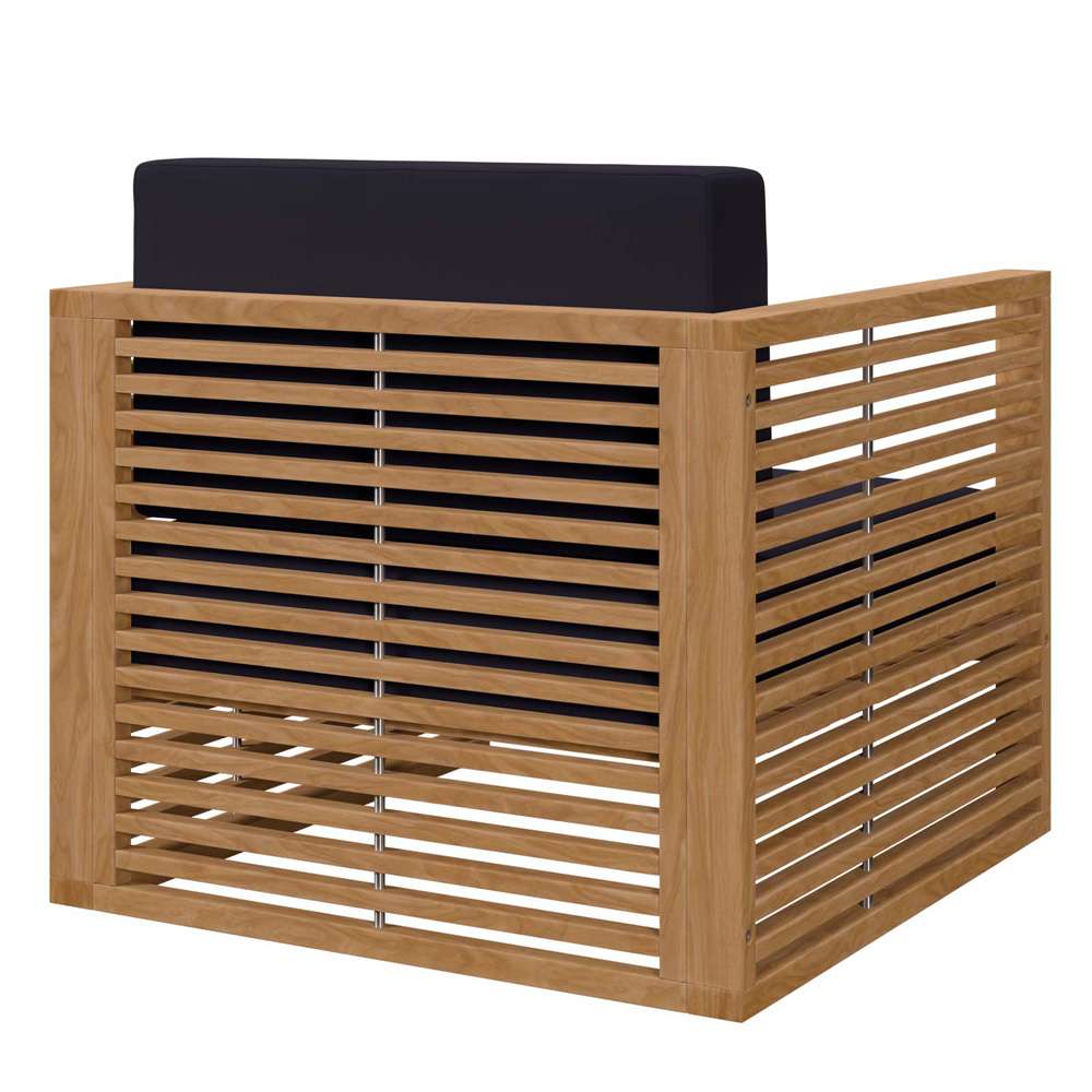Modway - Carlsbad 3-Piece Teak Wood Outdoor Patio Set - EEI-5837-NAT-NAV veiw 6
