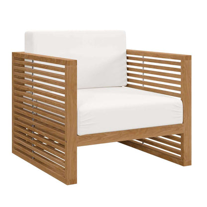 Modway - Carlsbad 3-Piece Teak Wood Outdoor Patio Set - EEI-5838-NAT-WHI veiw 3