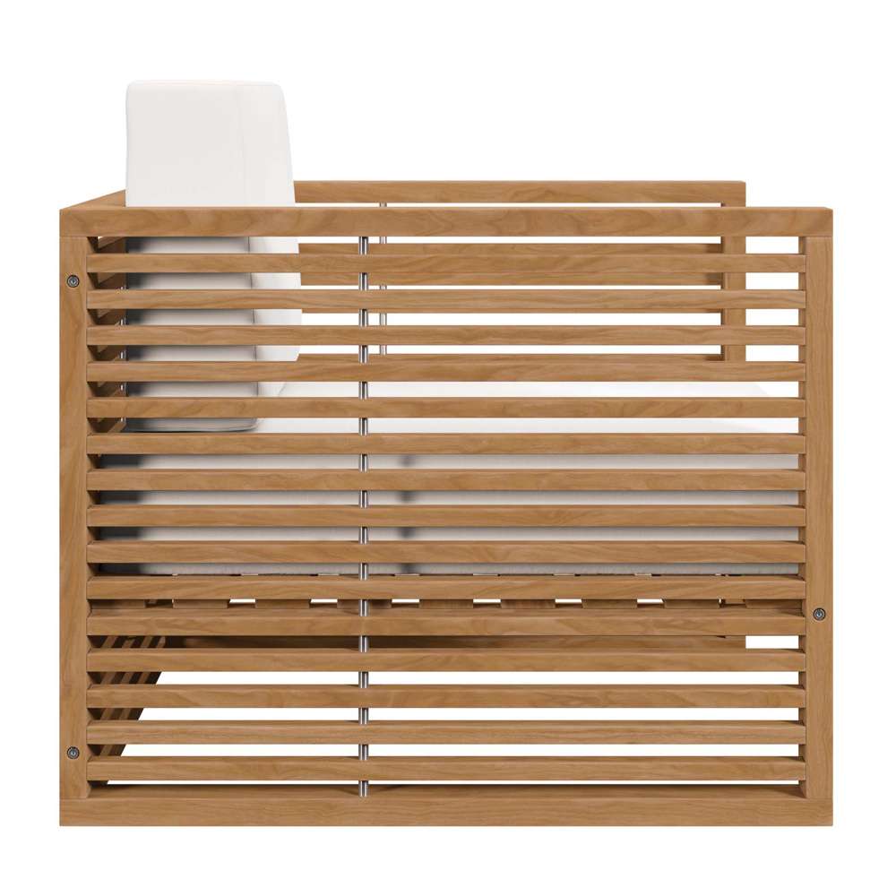 Modway - Carlsbad 3-Piece Teak Wood Outdoor Patio Set - EEI-5838-NAT-WHI veiw 4