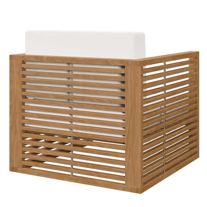 Modway - Carlsbad 3-Piece Teak Wood Outdoor Patio Set - EEI-5838-NAT-WHI veiw 5