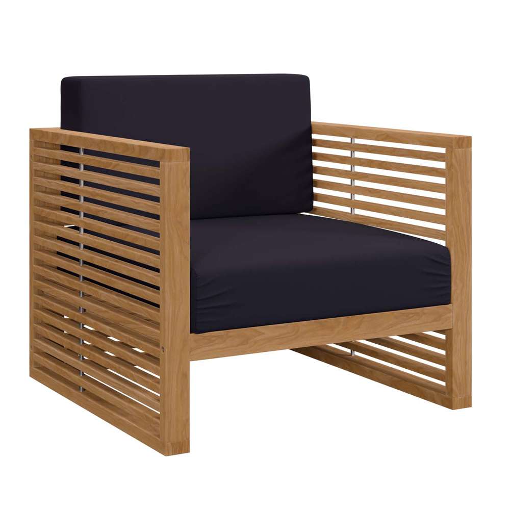 Modway - Carlsbad 6-Piece Teak Wood Outdoor Patio Set - EEI-5836-NAT-NAV veiw 6