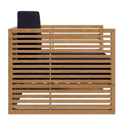 Modway - Carlsbad Teak Wood Outdoor Patio Armchair - EEI-5606-NAT-NAV veiw 3