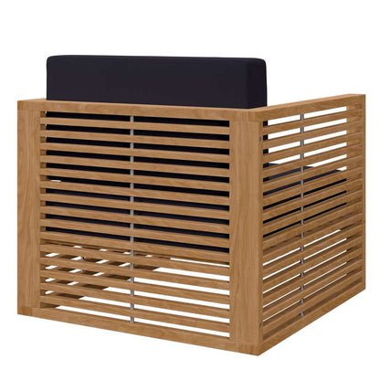 Modway - Carlsbad Teak Wood Outdoor Patio Armchair - EEI-5606-NAT-NAV veiw 4
