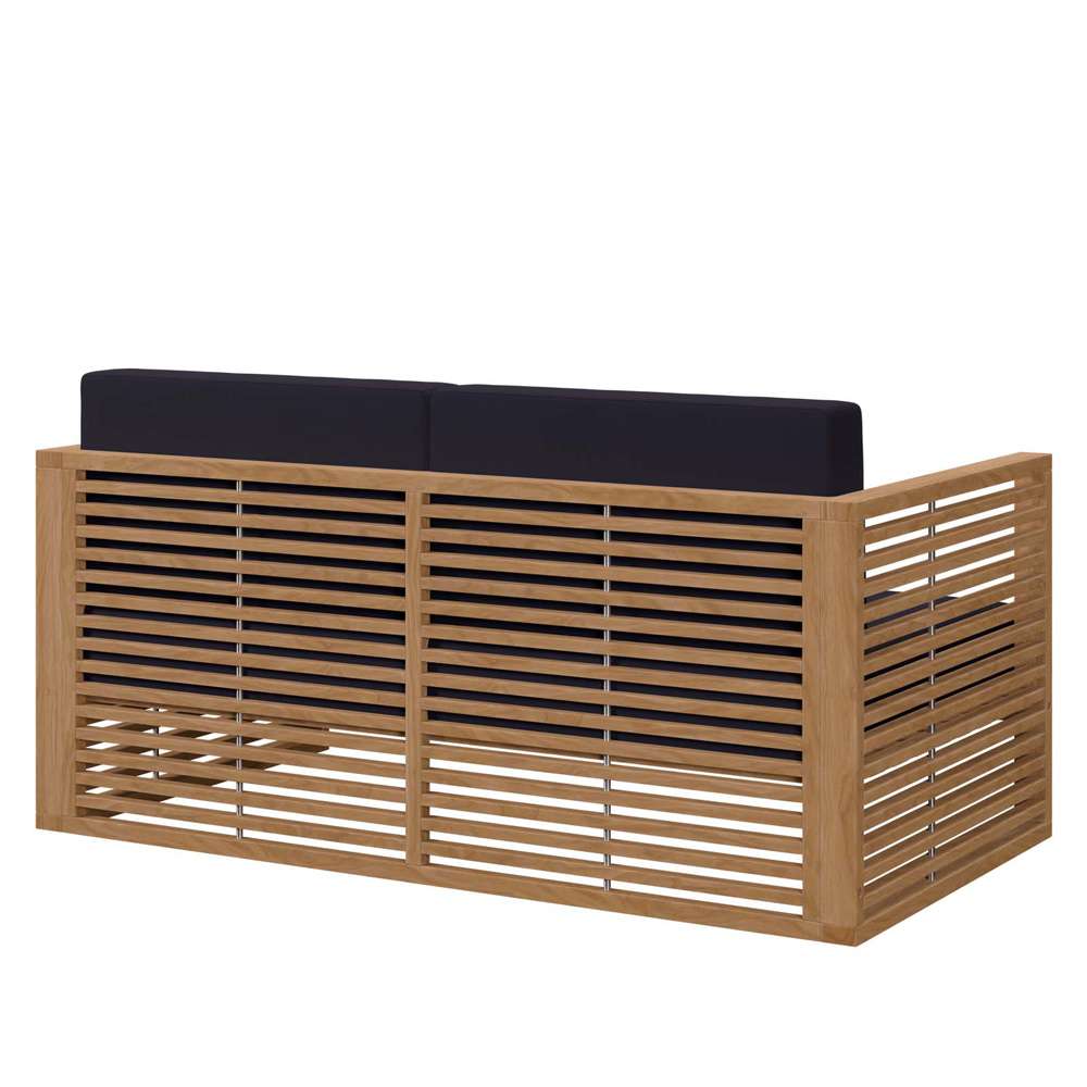 Modway - Carlsbad Teak Wood Outdoor Patio Loveseat - EEI-5605-NAT-NAV veiw 4