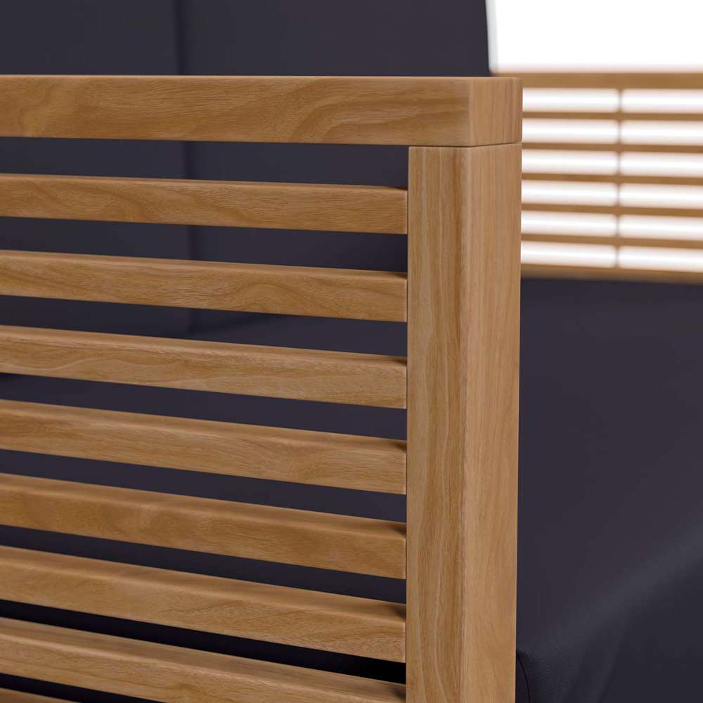 Modway - Carlsbad Teak Wood Outdoor Patio Loveseat - EEI-5605-NAT-NAV veiw 6