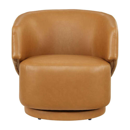 Modway - Celestia Vegan Leather Fabric and Wood Swivel Chair - EEI-6358-TAN veiw 5