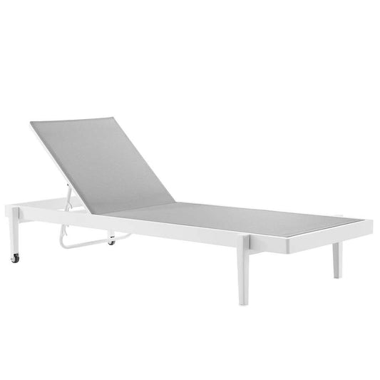 Modway - Charleston Outdoor Patio Chaise Lounge Chair - EEI-3610-WHI-GRY veiw 1