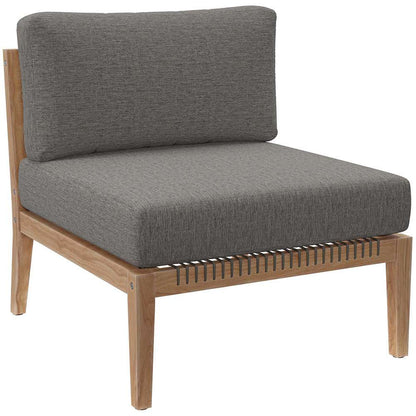 Modway - Clearwater Outdoor Patio Teak Wood Armless Chair - EEI-5856-GRY-GPH veiw 1