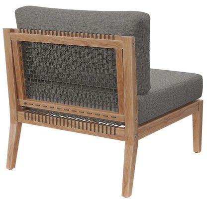 Modway - Clearwater Outdoor Patio Teak Wood Armless Chair - EEI-5856-GRY-GPH veiw 4