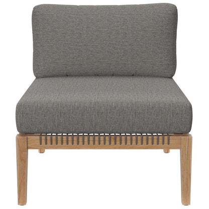Modway - Clearwater Outdoor Patio Teak Wood Armless Chair - EEI-5856-GRY-GPH veiw 5