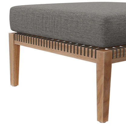 Modway - Clearwater Outdoor Patio Teak Wood Ottoman - EEI-5854-GRY-GPH veiw 4