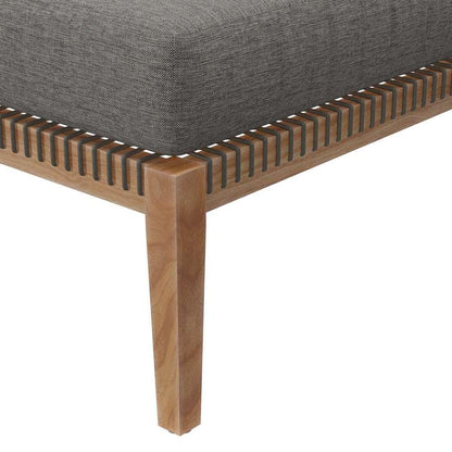Modway - Clearwater Outdoor Patio Teak Wood Ottoman - EEI-5854-GRY-GPH veiw 5