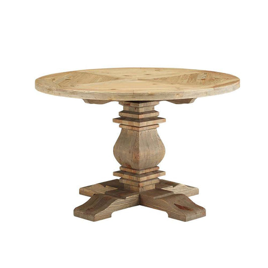 Modway - Column 47in Round Pine Wood Dining Table - EEI-3491-BRN veiw 1