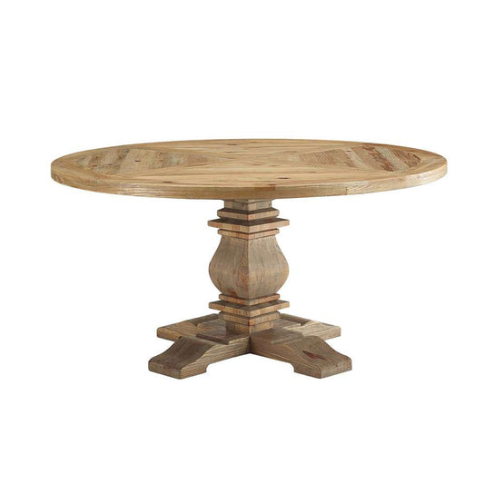 Modway - Column 59in Round Pine Wood Dining Table - EEI-3493-BRN veiw 1