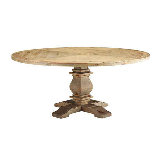 Modway - Column 71in Round Pine Wood Dining Table - EEI-3495-BRN veiw 1