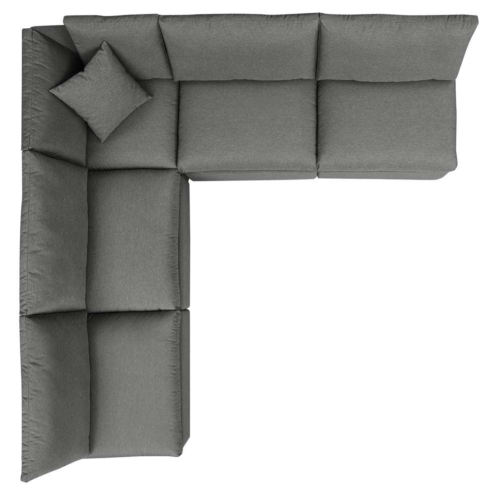 Modway - Commix 5-Piece Outdoor Patio Sectional Sofa - EEI-5587-CHA veiw 3